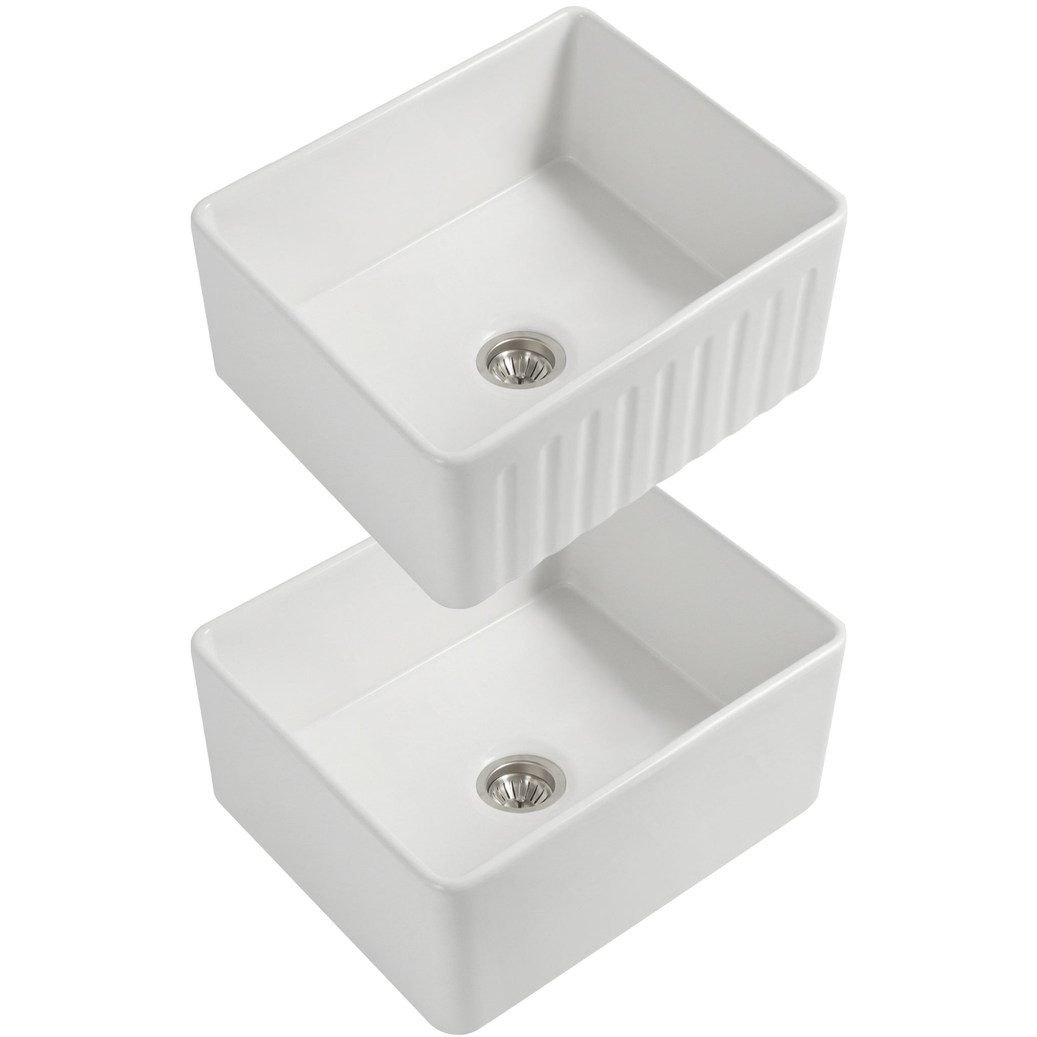 SEIMA CLEO 610 SINGLE BOWL APRON FRONT KITCHEN AND LAUNDRY SINK GLOSS WHITE 610MM