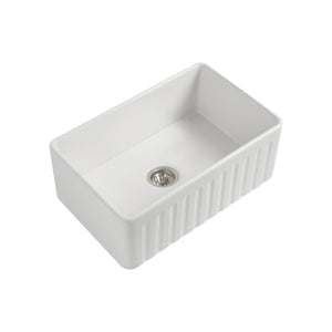 SEIMA CLEO 760 SINGLE BOWL APRON FRONT KITCHEN AND LAUNDRY SINK SILK MATTE WHITE 760MM
