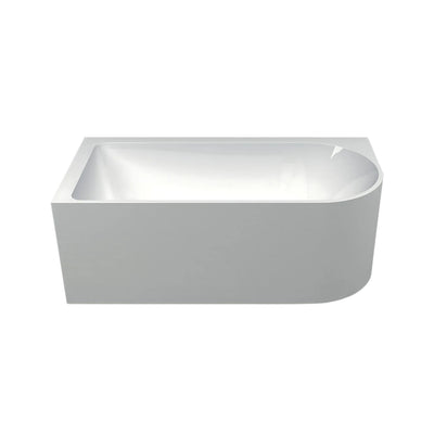 SEIMA PLATI 110 LEFT CORNER BATHTUB WITH OVERFLOW GLOSS WHITE 1500MM