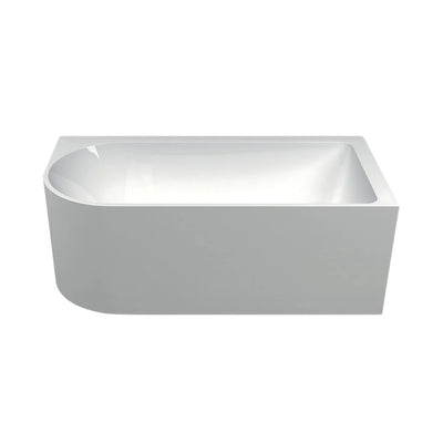 SEIMA PLATI 110 RIGHT CORNER BATHTUB WITH OVERFLOW GLOSS WHITE 1500MM
