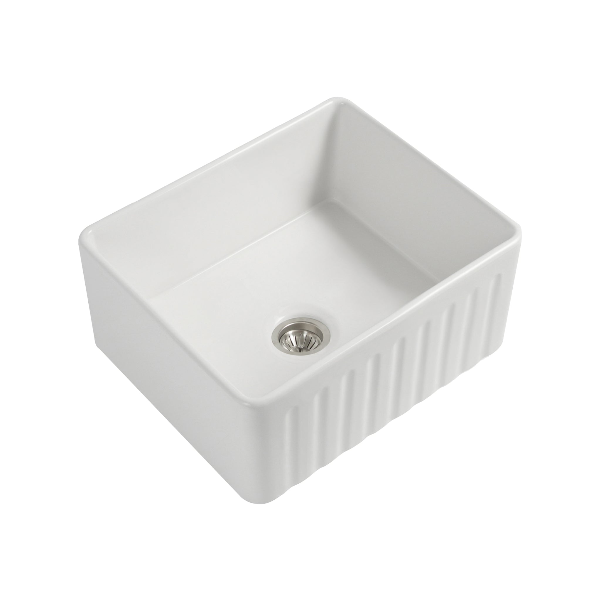 SEIMA CLEO 610 SINGLE BOWL APRON FRONT KITCHEN AND LAUNDRY SINK SILK MATTE WHITE 610MM
