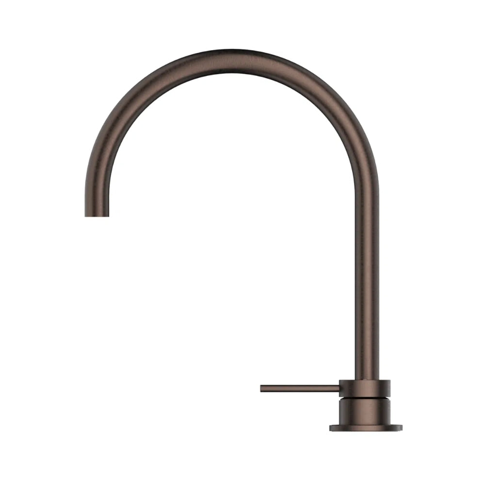 BELLA VISTA MICA LEAD FREE GOOSENECK HOB SINK/BASIN MIXER SET 311MM DUSK BRONZE