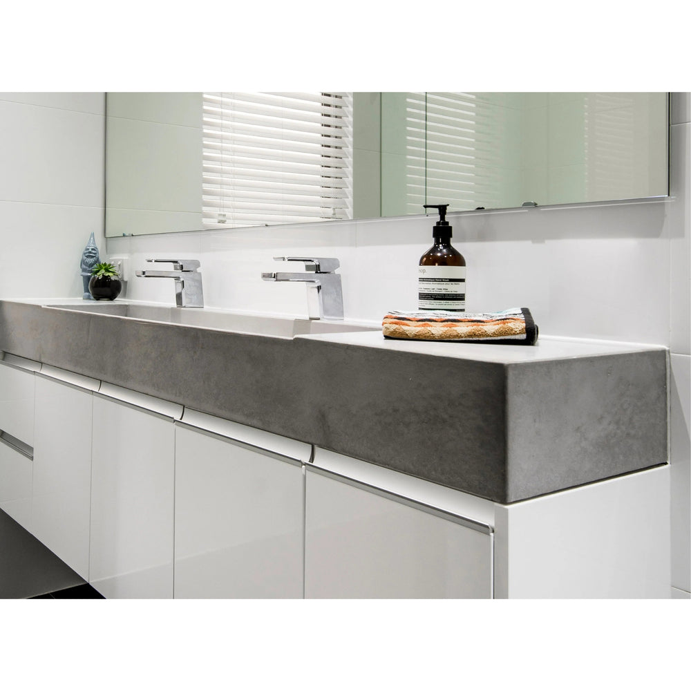 CONCRETE STUDIO DARBAL SINGLE WASH PLANE WALL HUNG BASIN (AVAILABLE IN 900MM, 1200MM, 1500MM, 1800MM AND 2100MM)