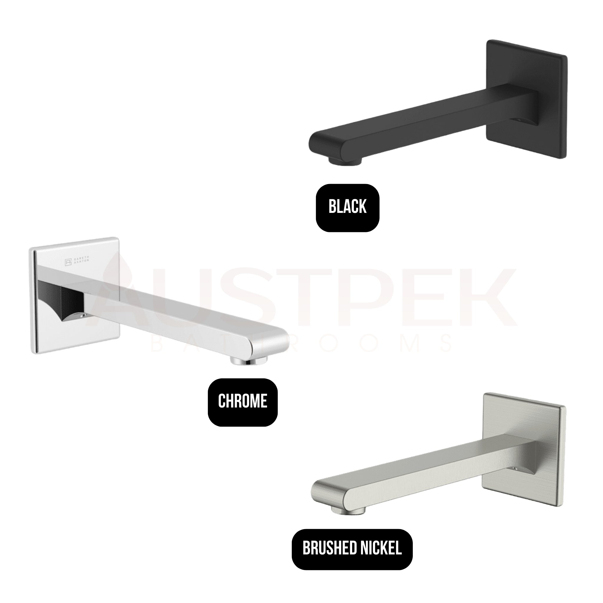 GARETH ASHTON PARK AVENUE BASIN / BATH SPOUT 210MM BRUSHED NICKEL