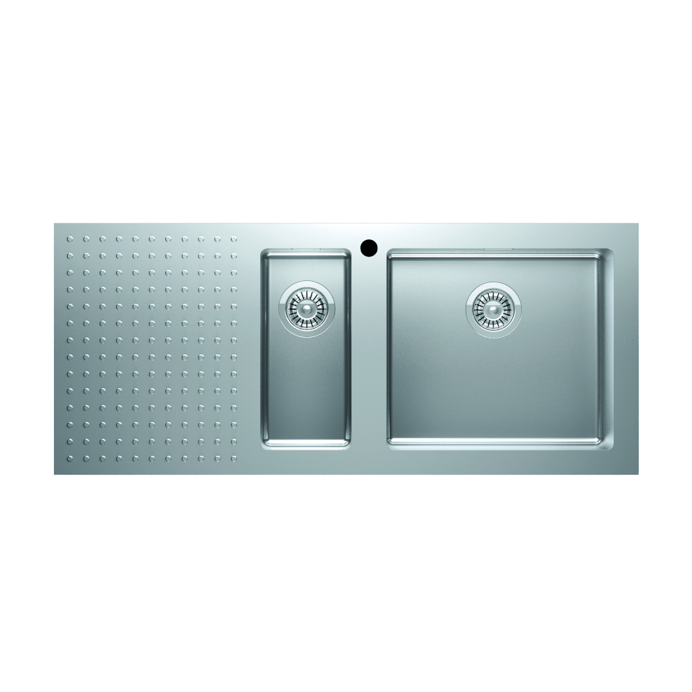 BARAZZA SELECT 1 & 1/3 BOWL KITCHEN SINK WITH DRAINER RIGHT HAND BOWL STAINLESS STEEL 1160MM
