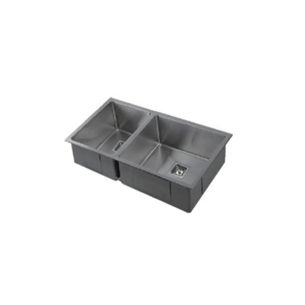 VEROTTI INOX 1 1/2 BOWL UNIVERSAL STAINLESS STEEL KITCHEN SINK GUN METAL 670MM (AVAILABLE IN LEFT OR RIGHT CONFIGURATION)