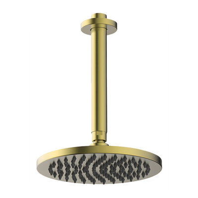 GARETH ASHTON BRASS ROUND VERTICAL SHOWER 200MM BRUSHED BRASS