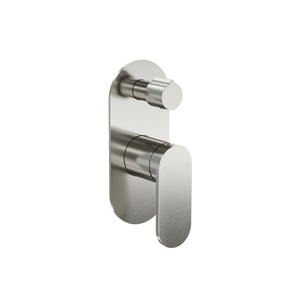 LINSOL CAPO 1-PLATE WALL MIXER WITH DIVERTER 170MM BRUSHED NICKEL
