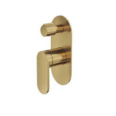 LINSOL CAPO 1-PLATE WALL MIXER WITH DIVERTER 170MM BRUSHED BRASS