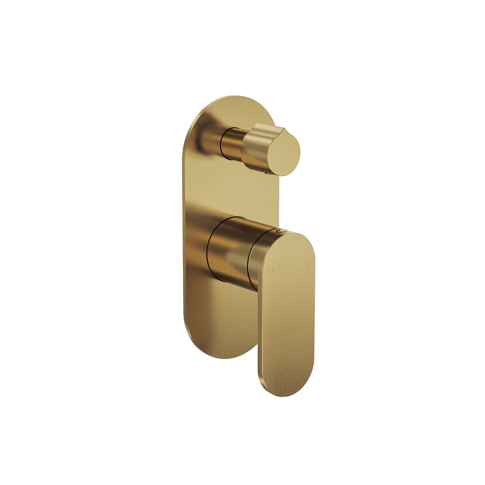 LINSOL CAPO 1-PLATE WALL MIXER WITH DIVERTER 170MM BRUSHED BRASS