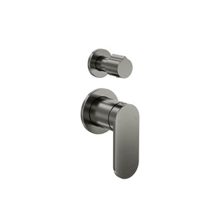LINSOL CAPO 2-PLATE WALL MIXER WITH DIVERTER GUN METAL
