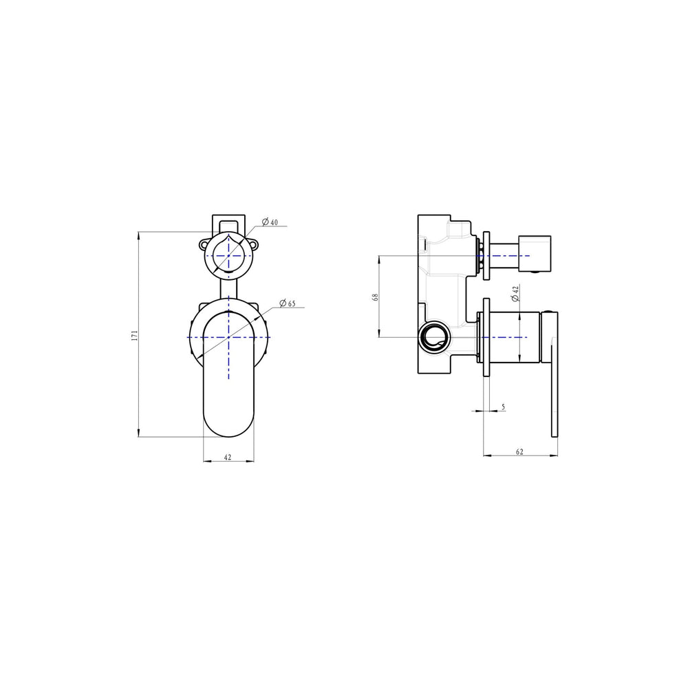 LINSOL CAPO 2-PLATE WALL MIXER WITH DIVERTER BRUSHED NICKEL