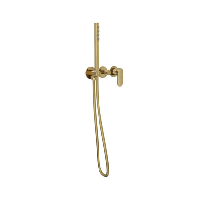 LINSOL CAPO 3-PLATE WALL MIXER WITH HAND SHOWER BRUSHED BRASS
