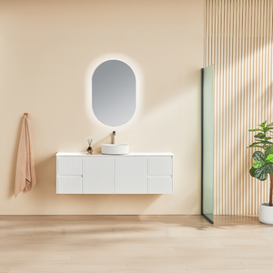 CETO BRINDABELLA MATTE WHITE 1500MM SINGLE BOWL WALL HUNG VANITY