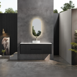 CETO BRINDABELLA MATTE BLACK 1500MM SINGLE BOWL WALL HUNG VANITY