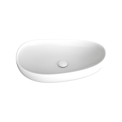 FIENZA PEBBLE ABOVE COUNTER BASIN GLOSS WHITE 650MM