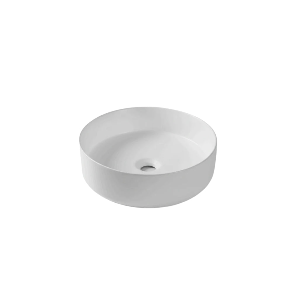 CLAYA ROUND ABOVE COUNTER BASIN GLOSS WHITE 405MM