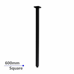AQUAPERLA SQUARE CEILING SHOWER ARM 600MM BLACK