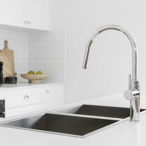 LINSOL HALO PULL OUT SINK MIXER 426MM CHROME