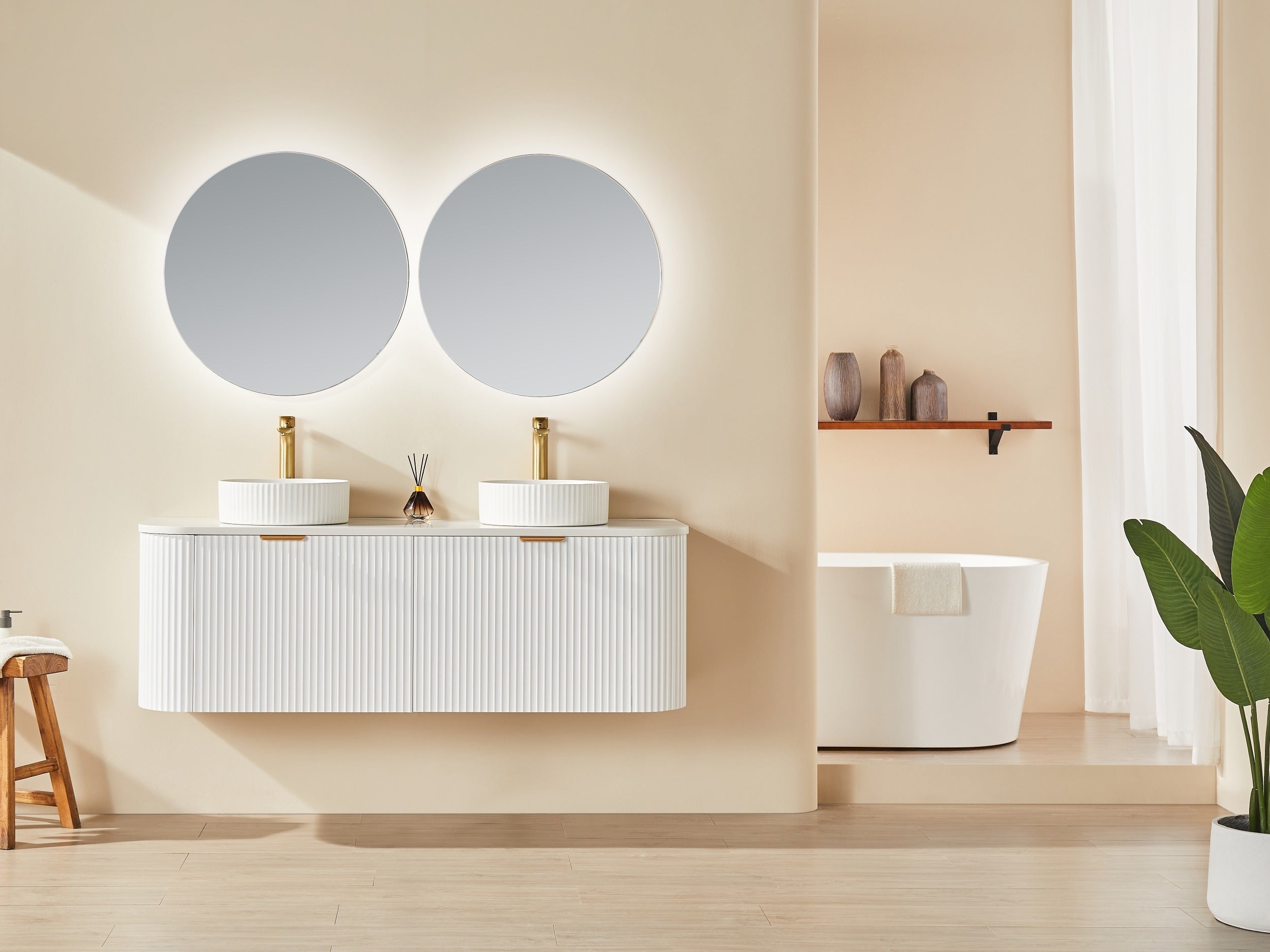 CETO AVALON MATTE WHITE 1500MM DOUBLE BOWL WALL HUNG VANITY