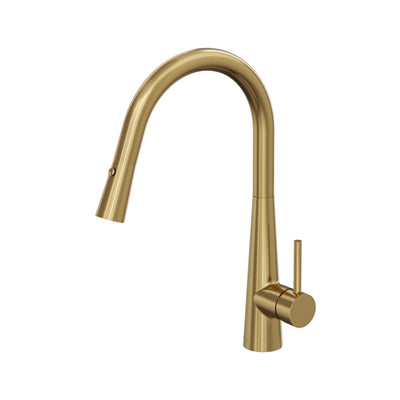 LINSOL KASHI LEAD FREE PULL OUT SINK MIXER 410MM BRUSHED BRASS