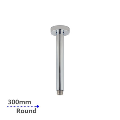 AQUAPERLA ROUND CEILING SHOWER ARM 300MM CHROME