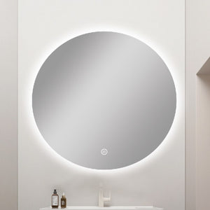 AQUAPERLA ROUND FRAMELESS BACK-LIT LED MIRROR SILVER 600MM