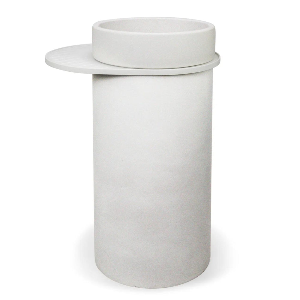NOOD CO CYLINDER BOWL FREESTANDING BASIN IVORY