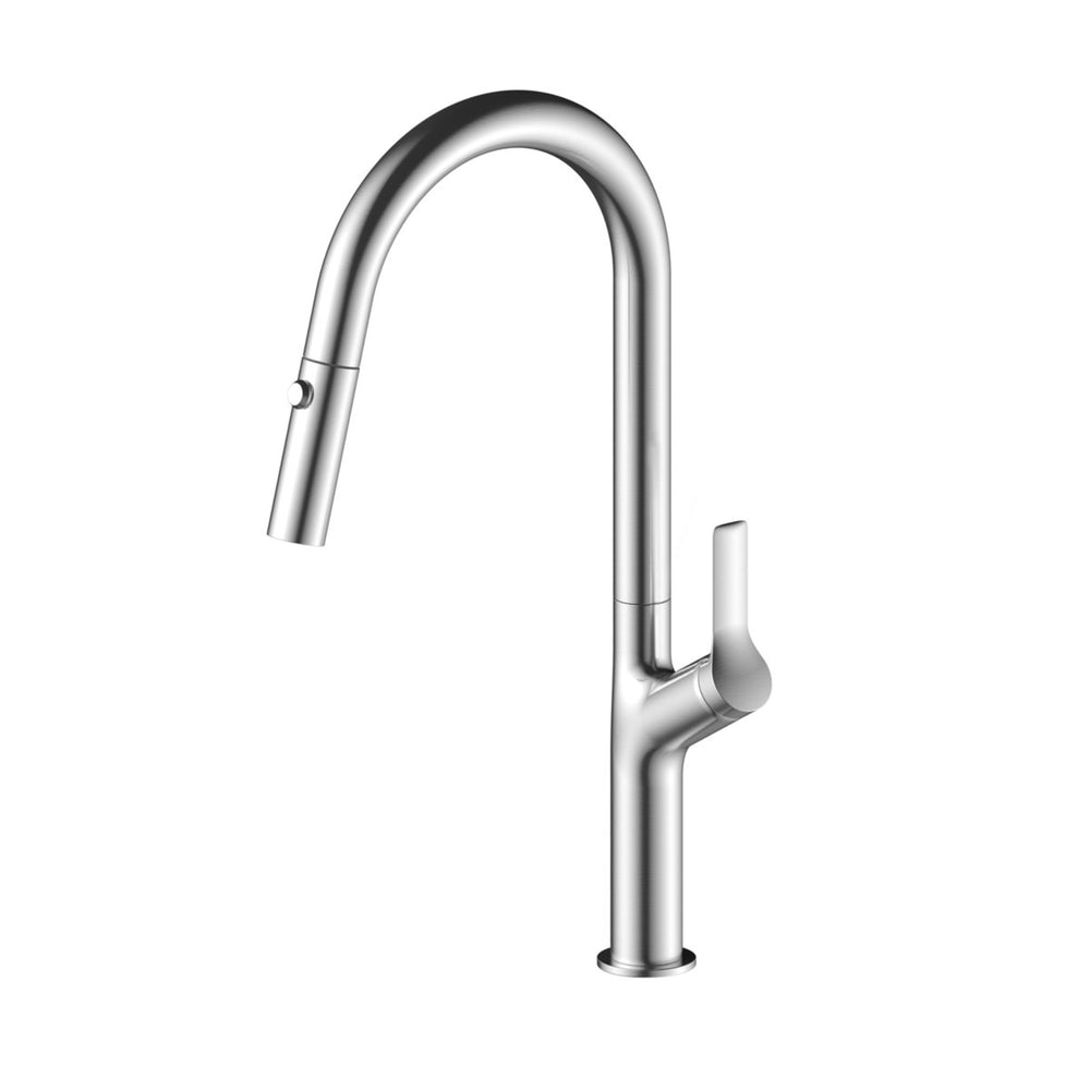 LINSOL TISH S2 PULL OUT SINK MIXER 449MM BRUSHED NICKEL