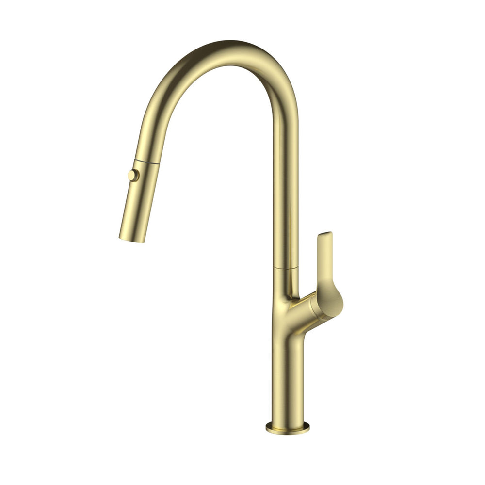 LINSOL TISH S2 PULL OUT SINK MIXER 449MM BRUSHED BRASS