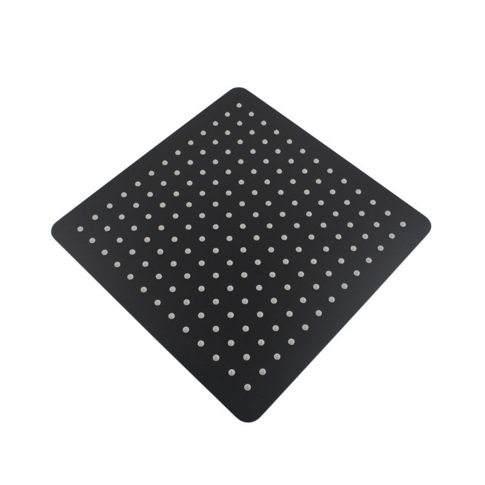 AQUAPERLA STAINLESS STEEL SQUARE SHOWER HEAD MATTE BLACK 300MM