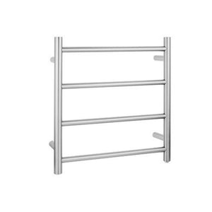 AQUAPERLA 4-BAR ROUND LADDER HEATED TOWEL RAIL BRUSHED NICKEL 520MM