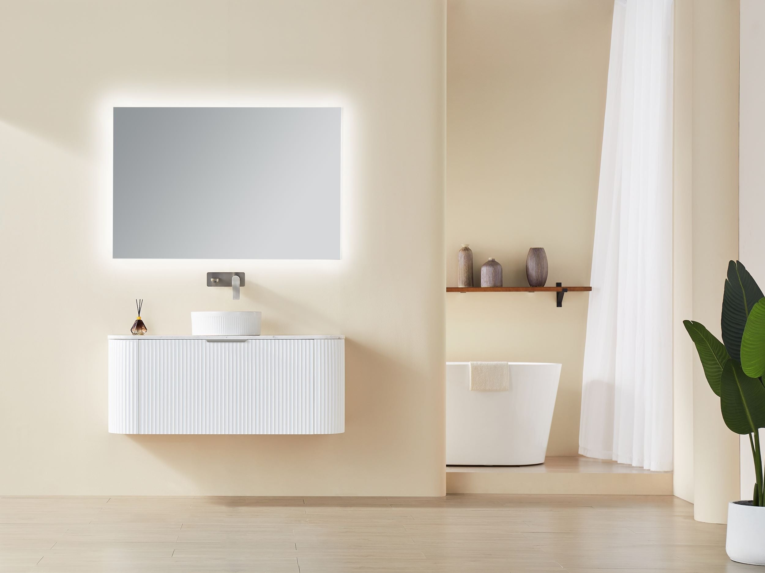 CETO AVALON MATTE WHITE 1200MM SINGLE BOWL WALL HUNG VANITY