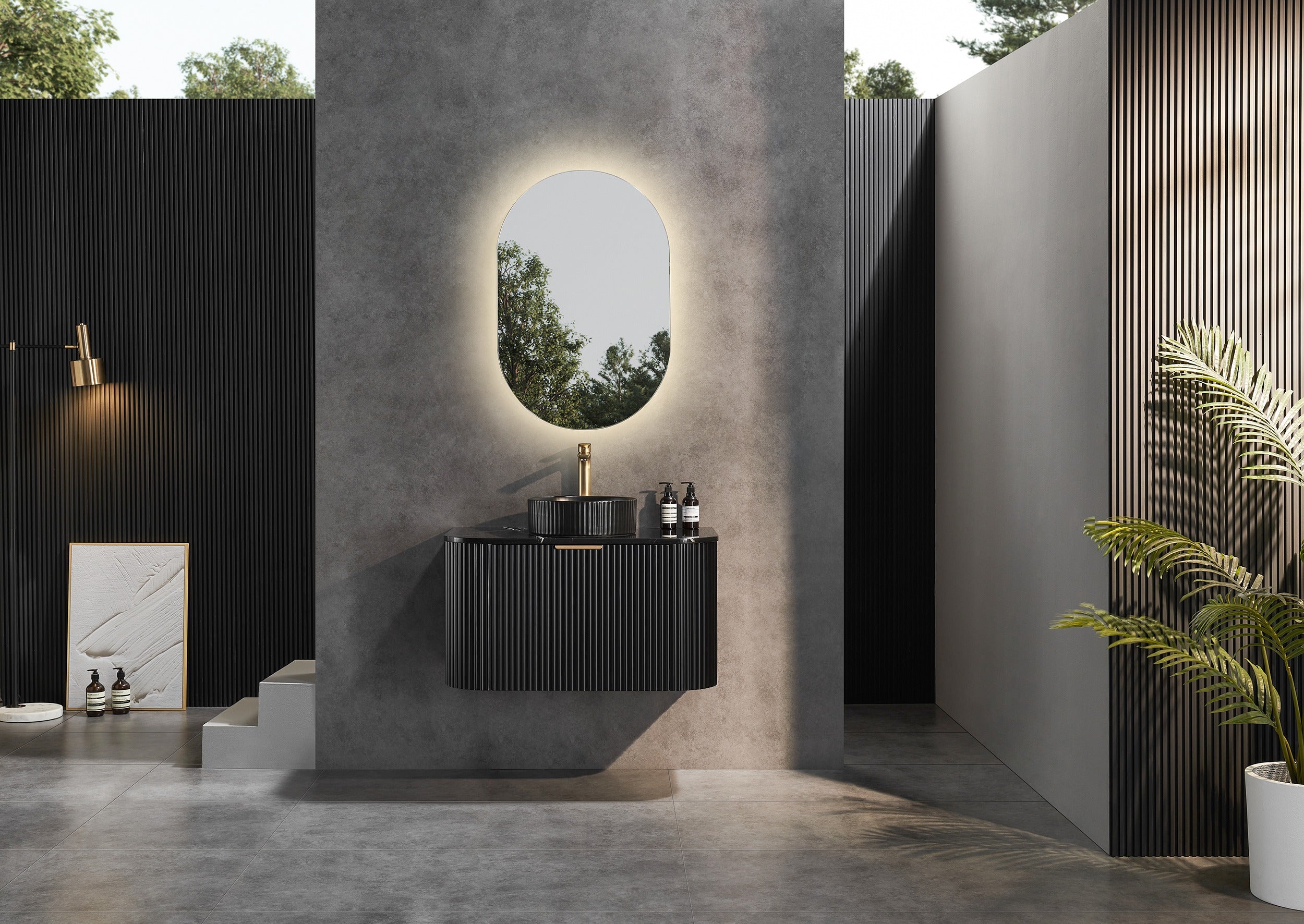 CETO AVALON MATTE BLACK 900MM SINGLE BOWL WALL HUNG VANITY