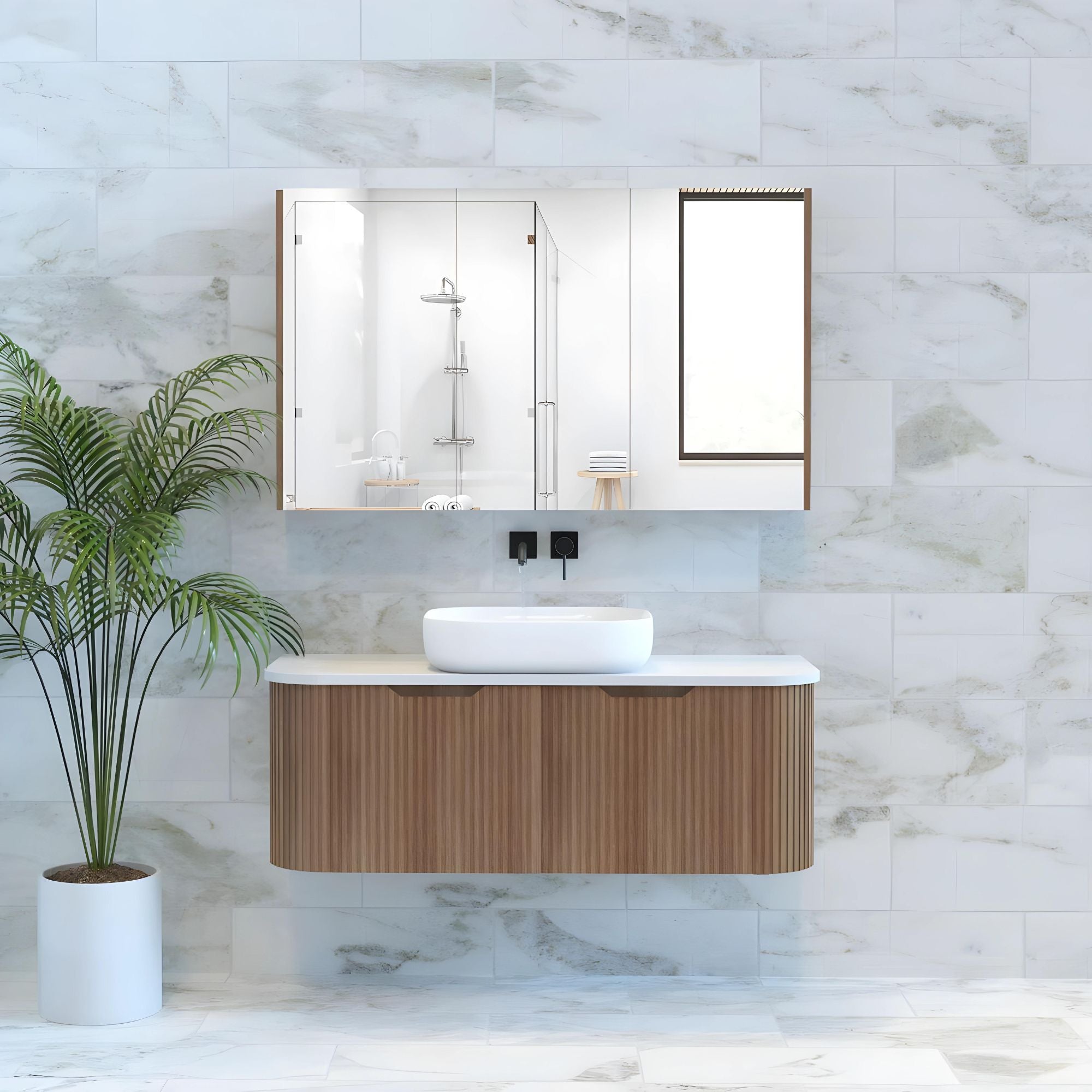 RIVA BERGEN SOLID TIMBER 1200MM SINGLE BOWL WALL HUNG VANITY