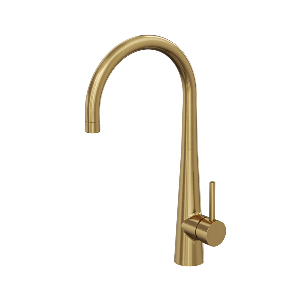 LINSOL KASHI SINK MIXER 410MM BRUSHED BRASS