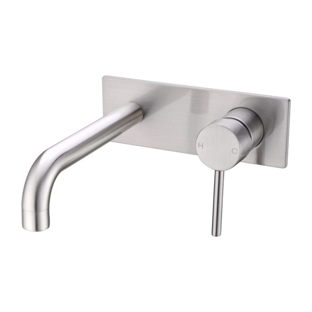 NERO DOLCE WALL BASIN /BATH MIXER 200MM BRUSHED NICKEL