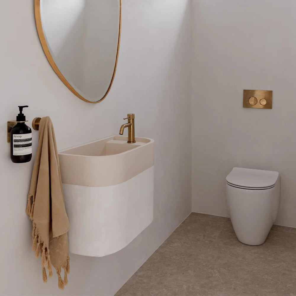 NOOD CO LOOP 02 ABOVE COUNTER / WALL HUNG BASIN OLIVE 540MM