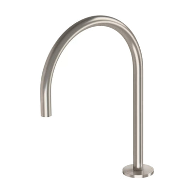 PHOENIX VIVID SLIMLINE GOOSENECK HOB LEAD FREE SINK OUTLET 220MM BRUSHED NICKEL
