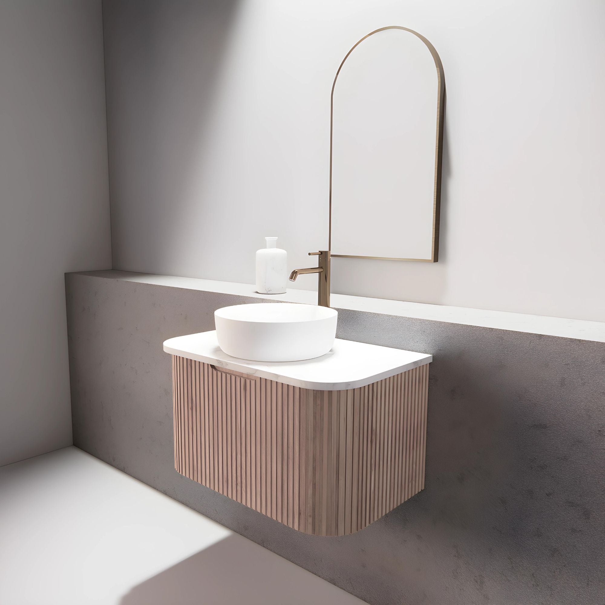 RIVA BERGEN SOLID TIMBER 750MM SINGLE BOWL WALL HUNG VANITY