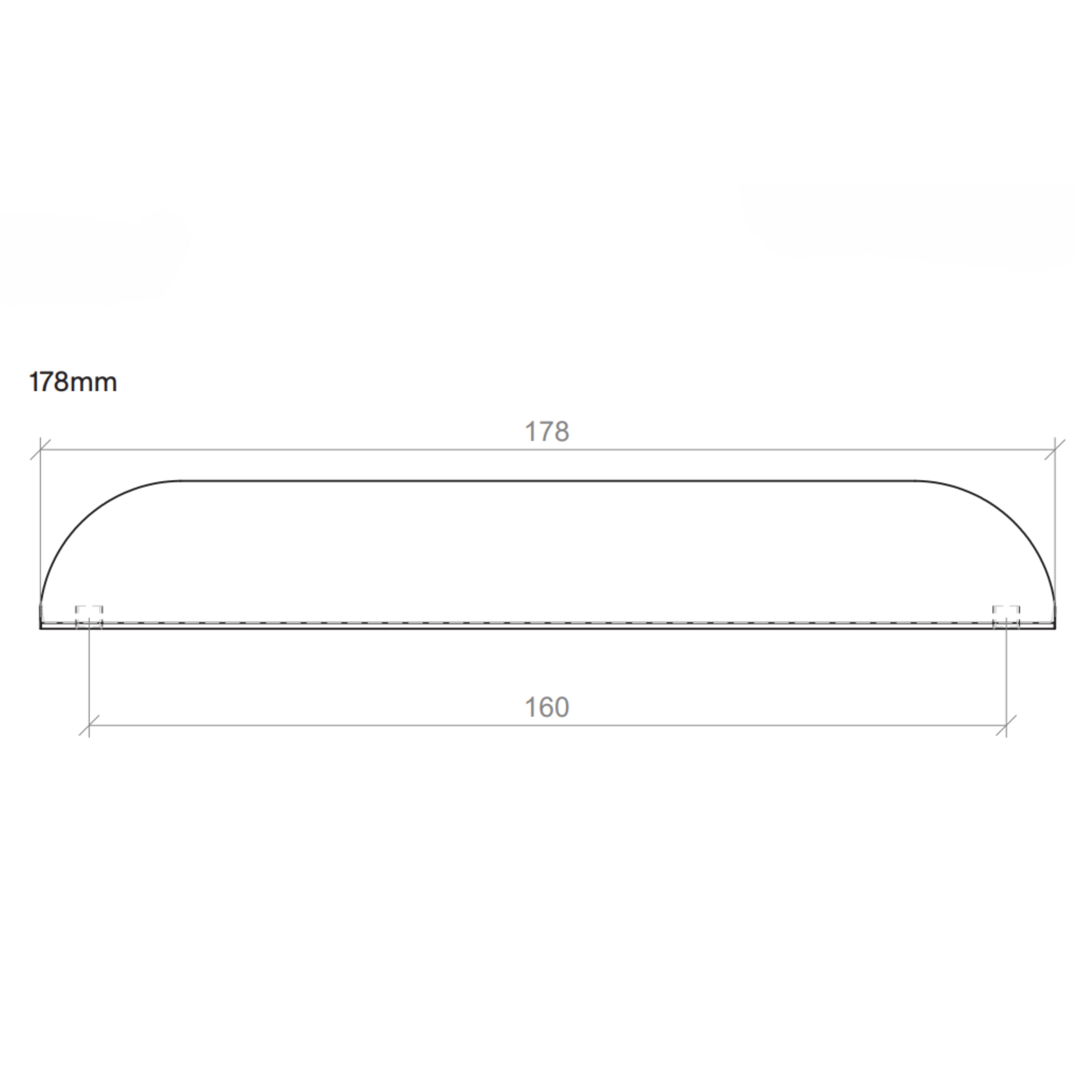 TIMBERLINE SOLID LIP HANDLE BLACK (AVAILABLE IN 50MM AND 178MM)