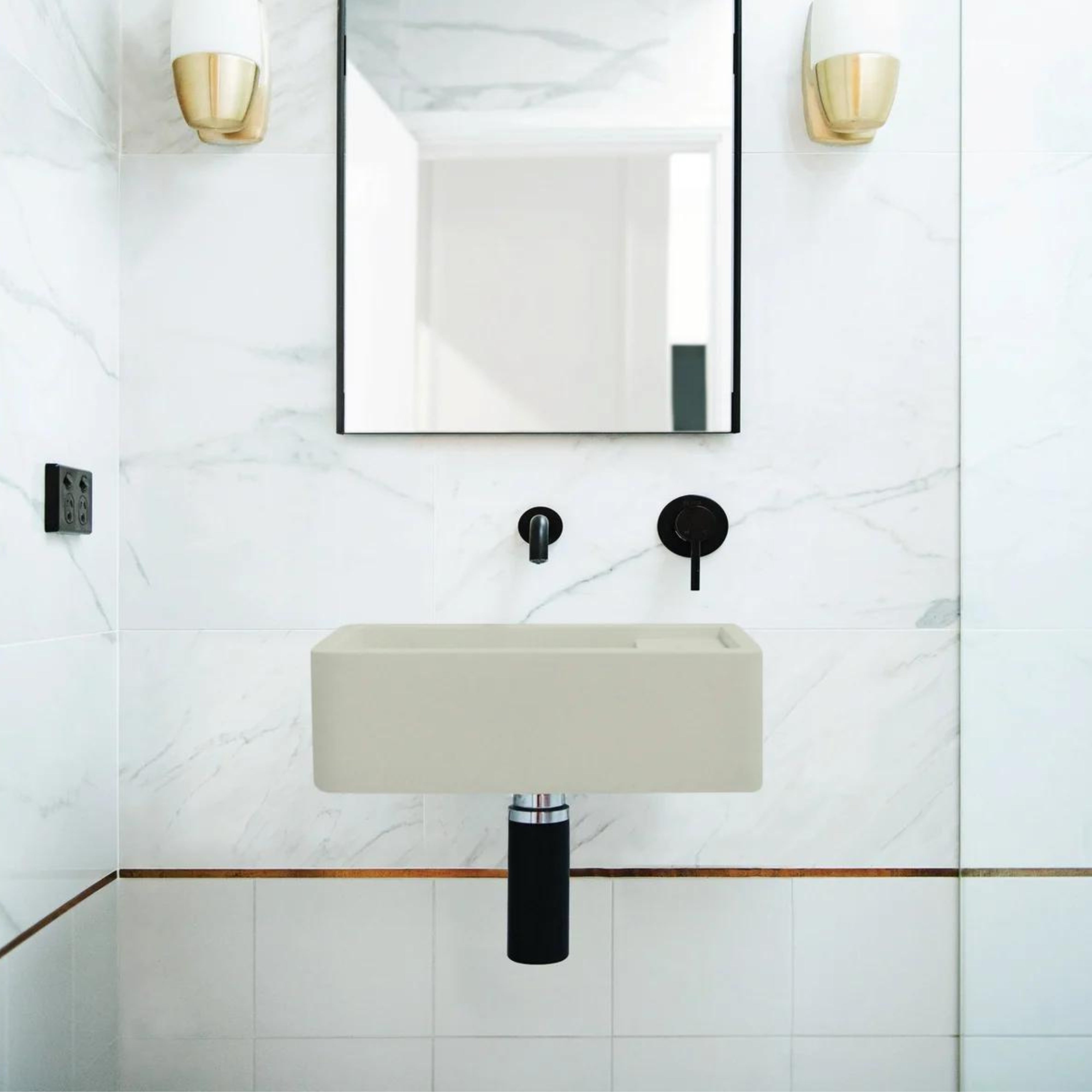 NOOD CO SHELF 01 ABOVE COUNTER / WALL HUNG BASIN MORNING MIST 440MM