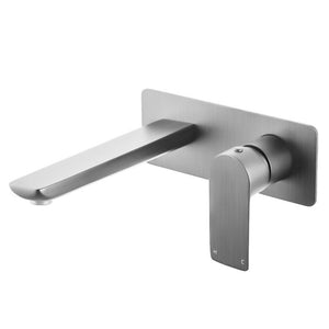AQUAPERLA VOG WALL MIXER WITH SPOUT 200MM BRUSHED NICKEL