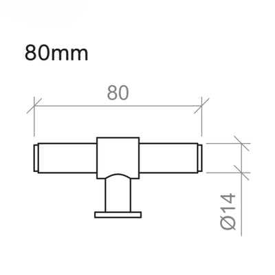 TIMBERLINE DUKE T BAR HANDLE 80MM SATIN GOLD