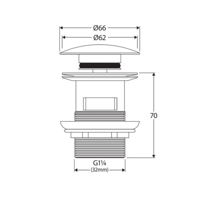 FIENZA POP-UP/POP-DOWN OVERFLOW BASIN WASTE 32MM CHROME