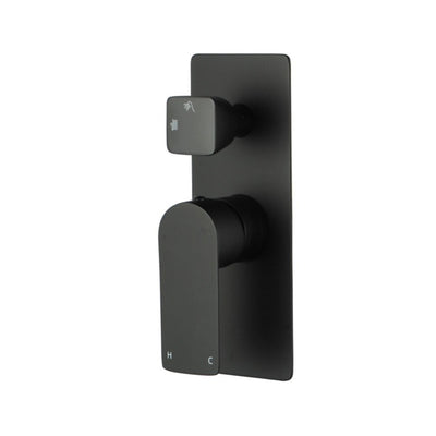 NORICO VOG WALL MIXER WITH DIVERTER 205MM MATTE BLACK