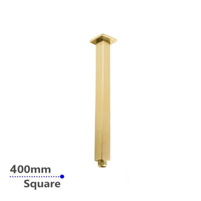 AQUAPERLA SQUARE CEILING SHOWER ARM 400MM BRUSHED BRASS