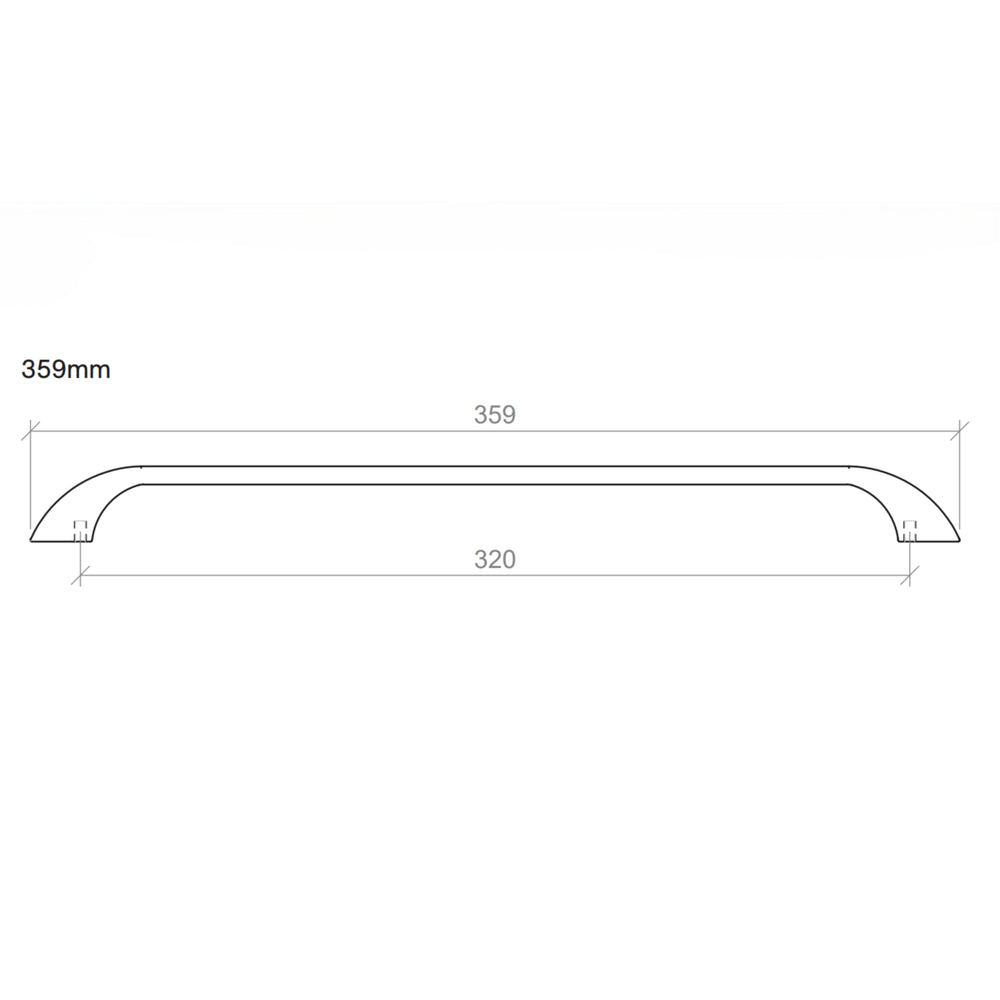 TIMBERLINE CURVE HANDLE BRUSHED NICKEL (AVAILABLE IN 198MM AND 359MM)