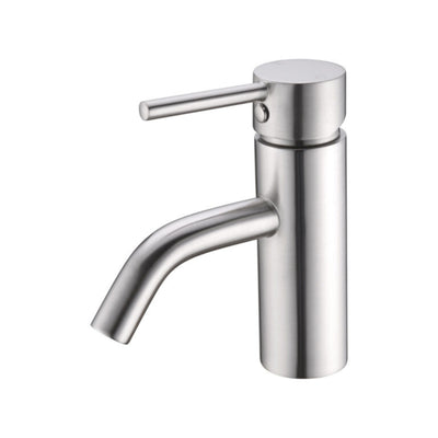 NERO DOLCE LEAD FREE BASIN MIXER STYLISH SPOUT 156MM BRUSHED NICKEL