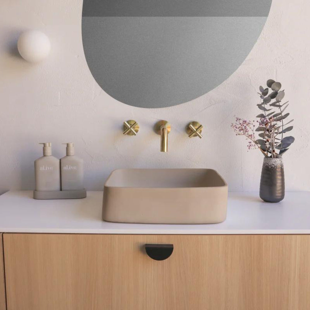 NOOD CO CONSCIOUS RANGE CAST ABOVE COUNTER / WALL HUNG BASIN MUSHROOM 380MM
